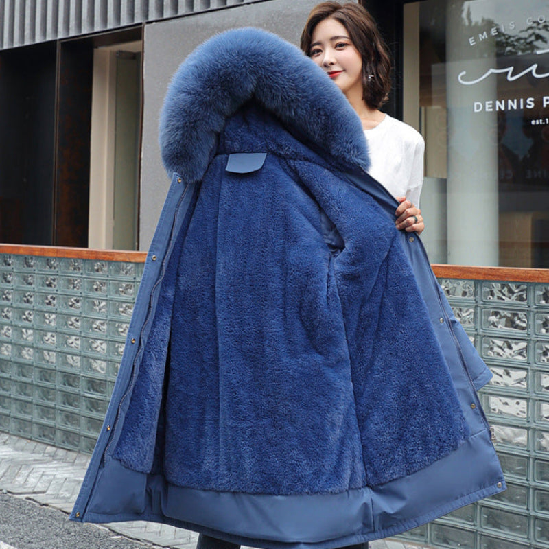 ボリュームファーフード付き厚手コート(5colors)