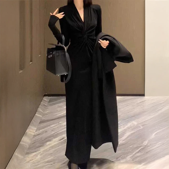 ツイストデザインロングワンピース