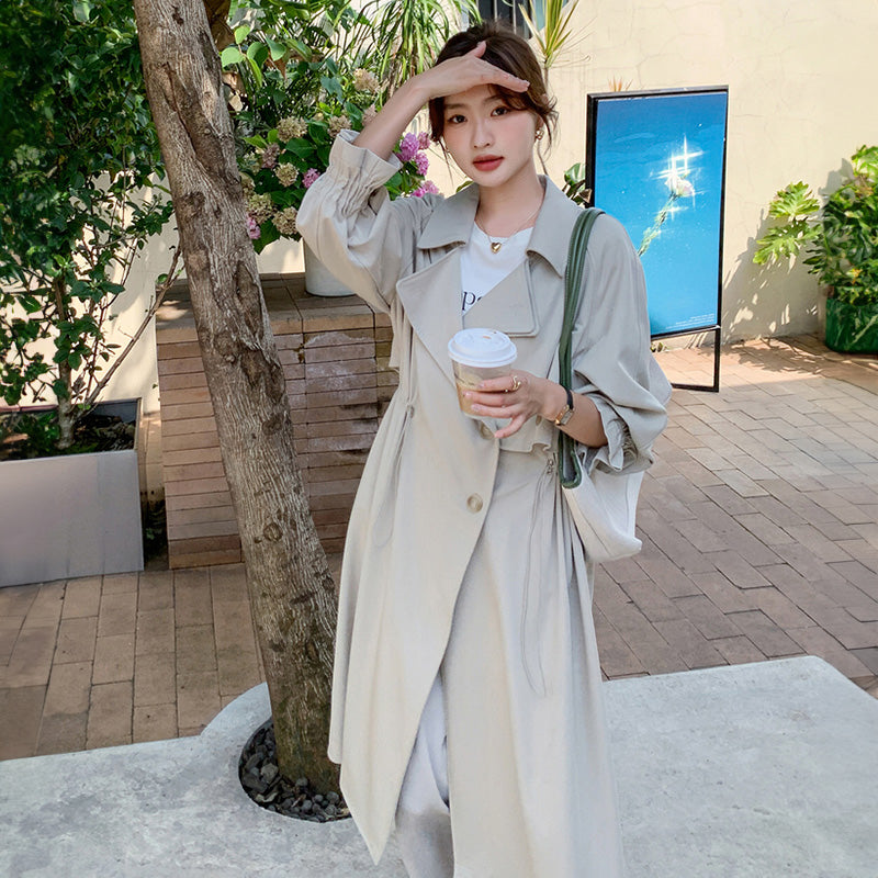 ヨーク付きミディアムレングストレンチコート