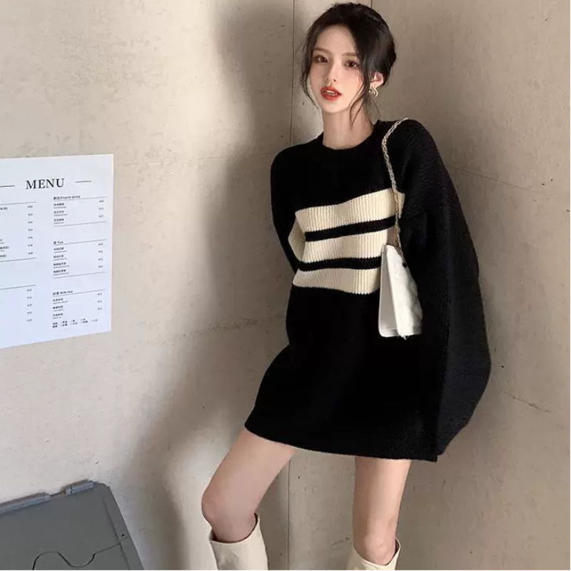 スリーボーダーニットトップス(3colors)