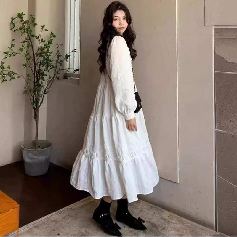 ビッグカラーティアードワンピース