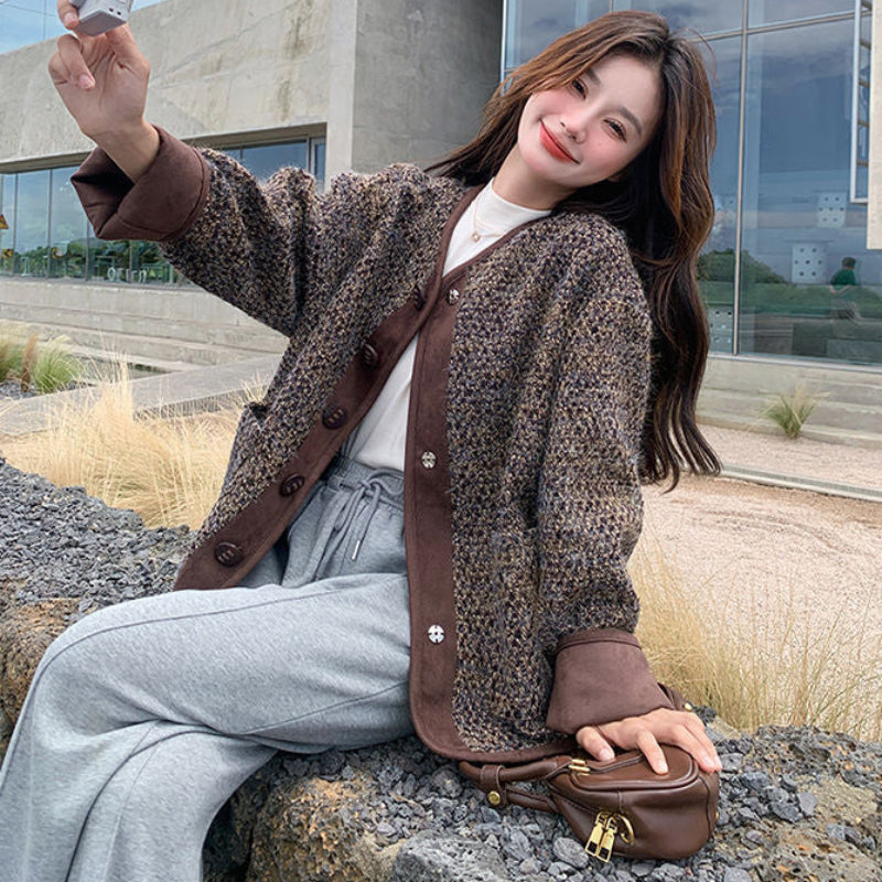 コーヒーブラウンツイードジャケット