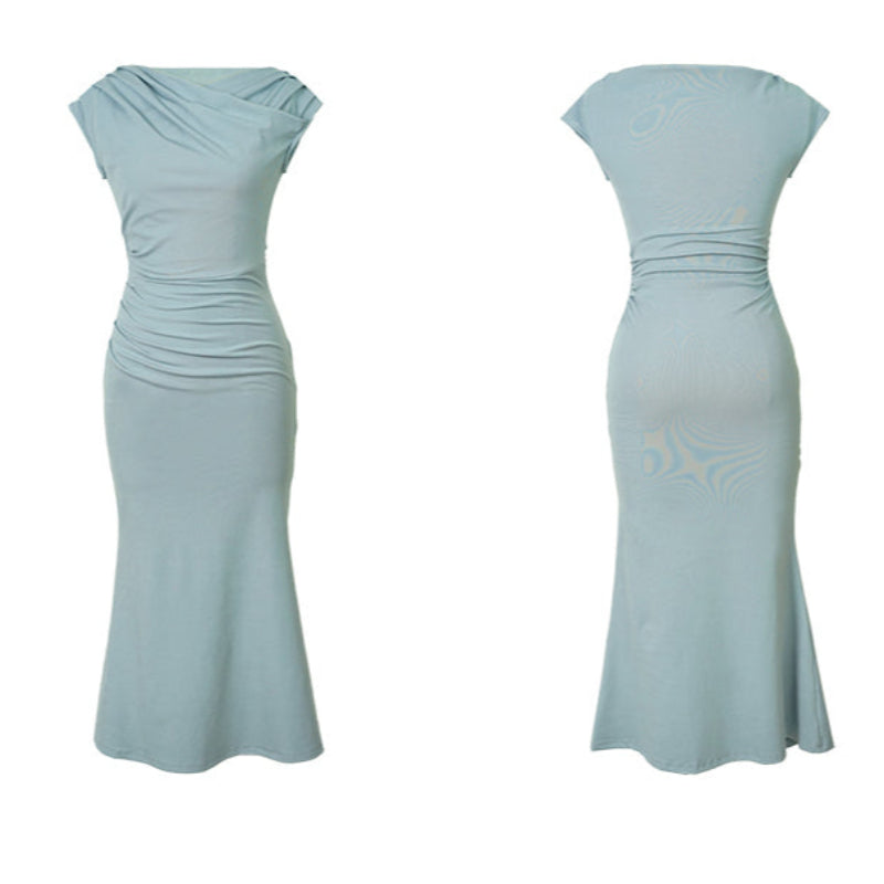 ワンショルダーマーメイドドレス(2colors)