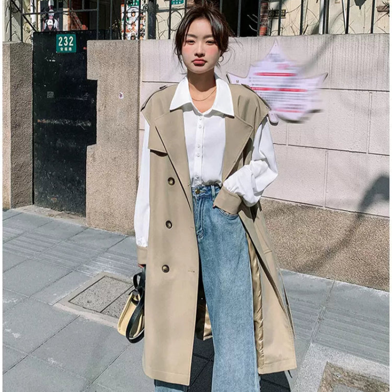 ノースリーブトレンチロングジャケット