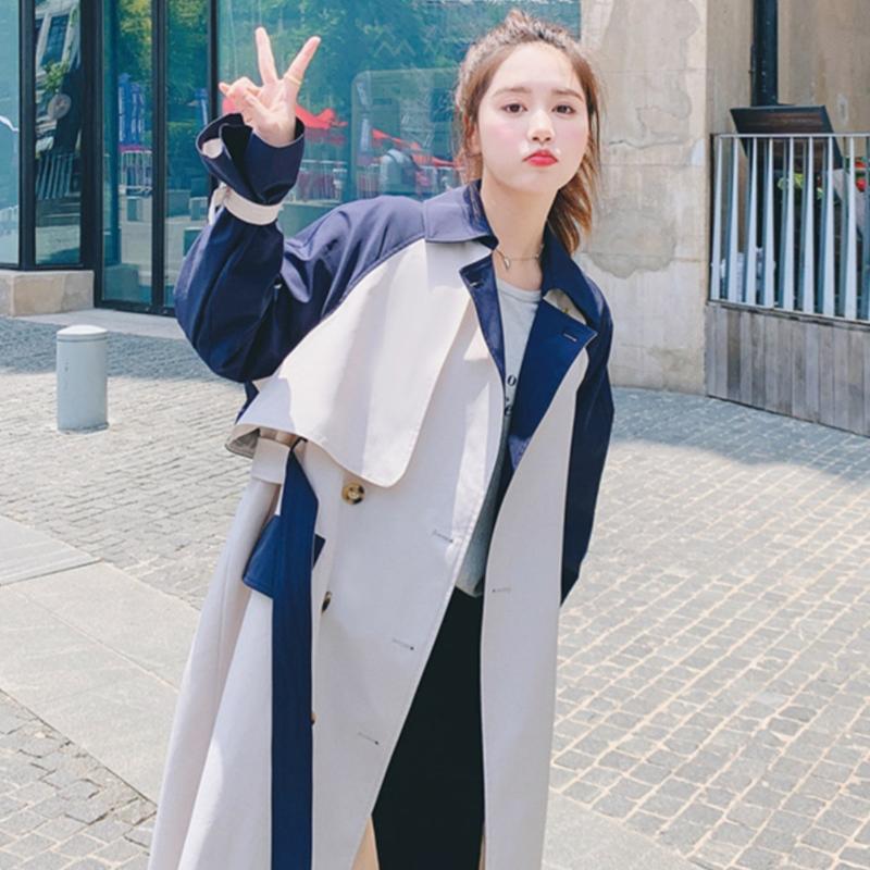 バイカラーミディアム丈トレンチコート