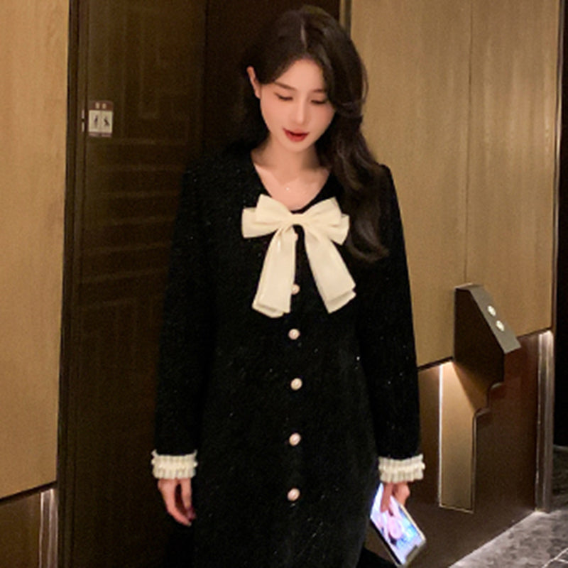 リボン付きオケージョンミニワンピース