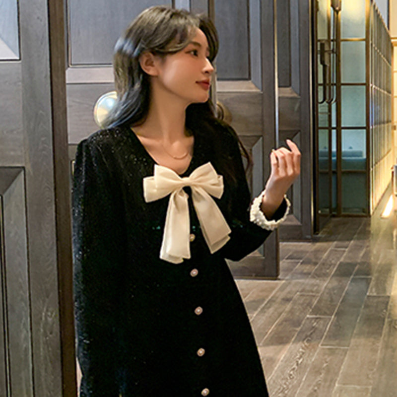 リボン付きオケージョンミニワンピース