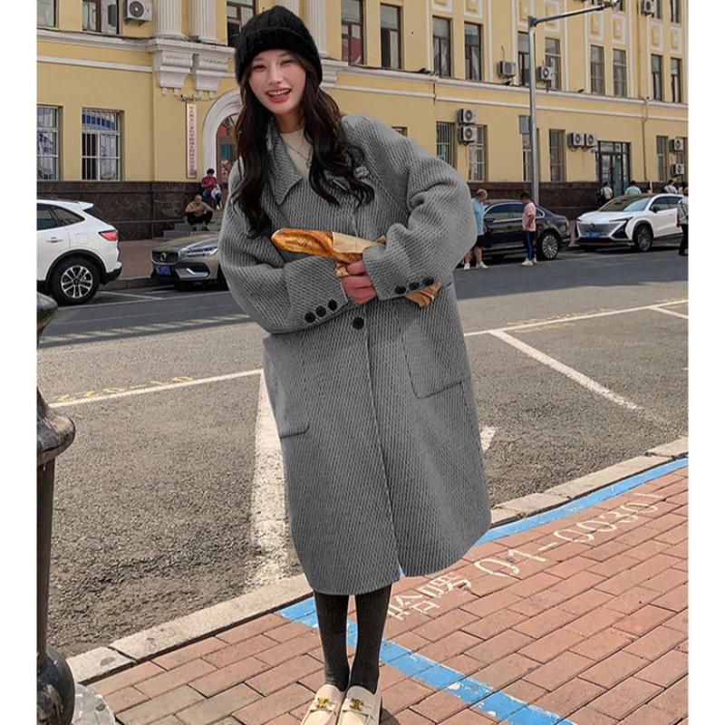 ラグランスリーブロング丈ウールコート