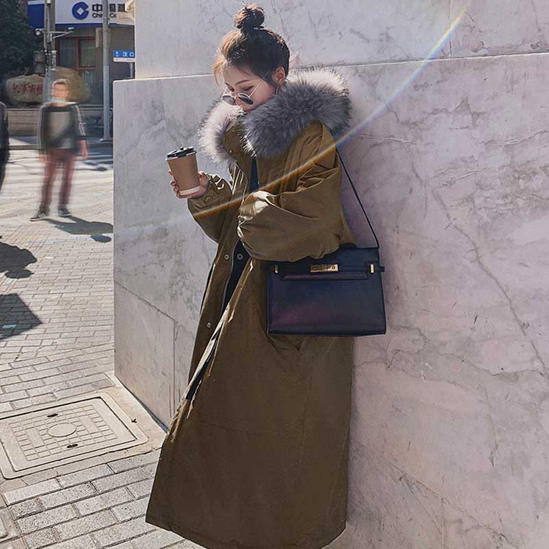 ファーフーデッドロングコート(3colors)