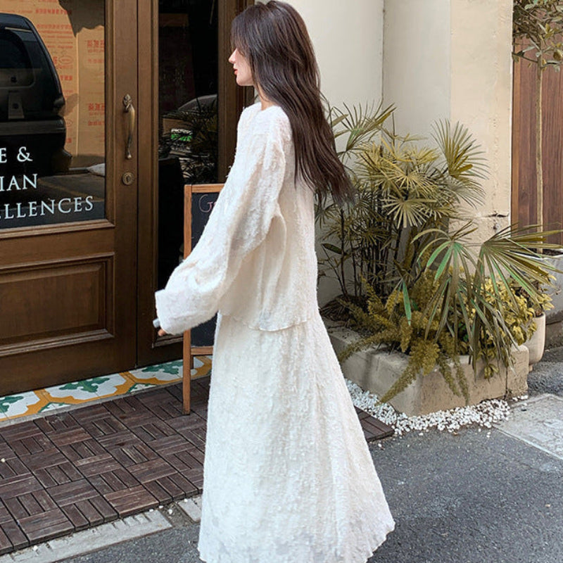 シフォンブラウス×スカートスーツ (2colors)