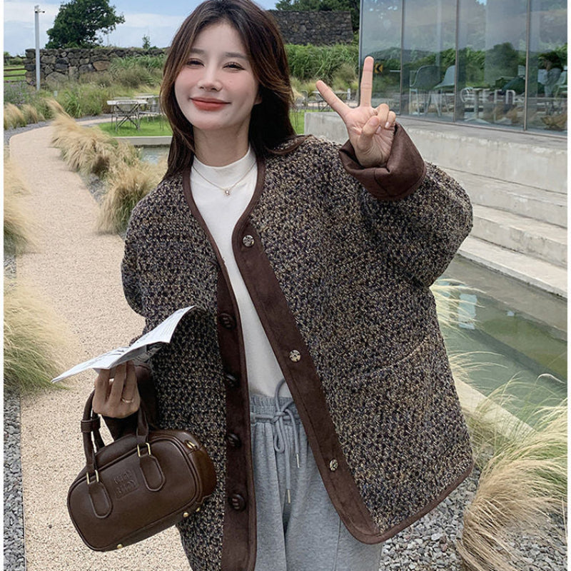 コーヒーブラウンツイードジャケット