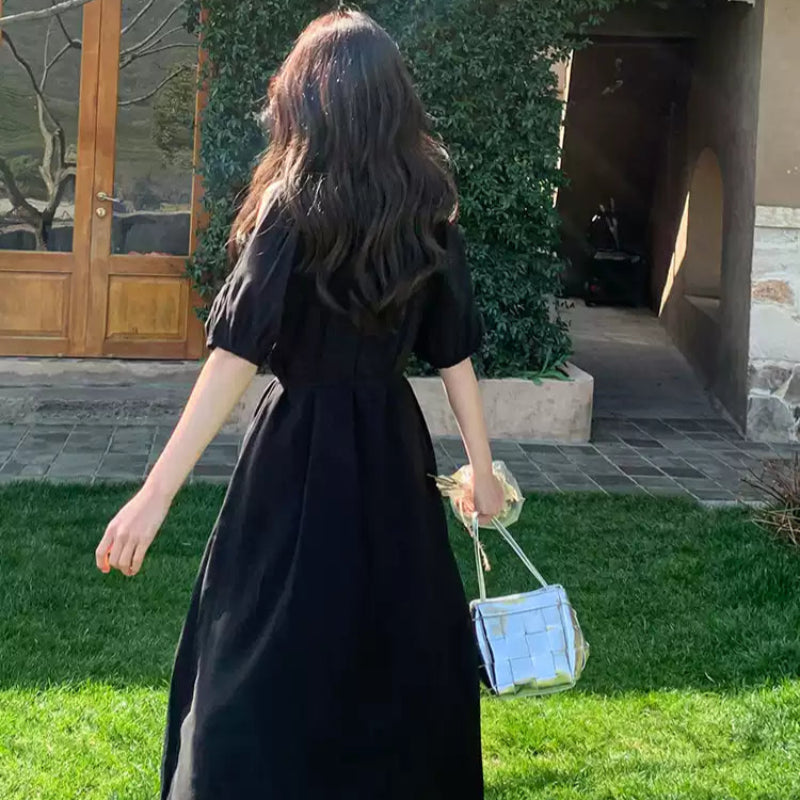 【即納】オープンパフスリーブワンピース