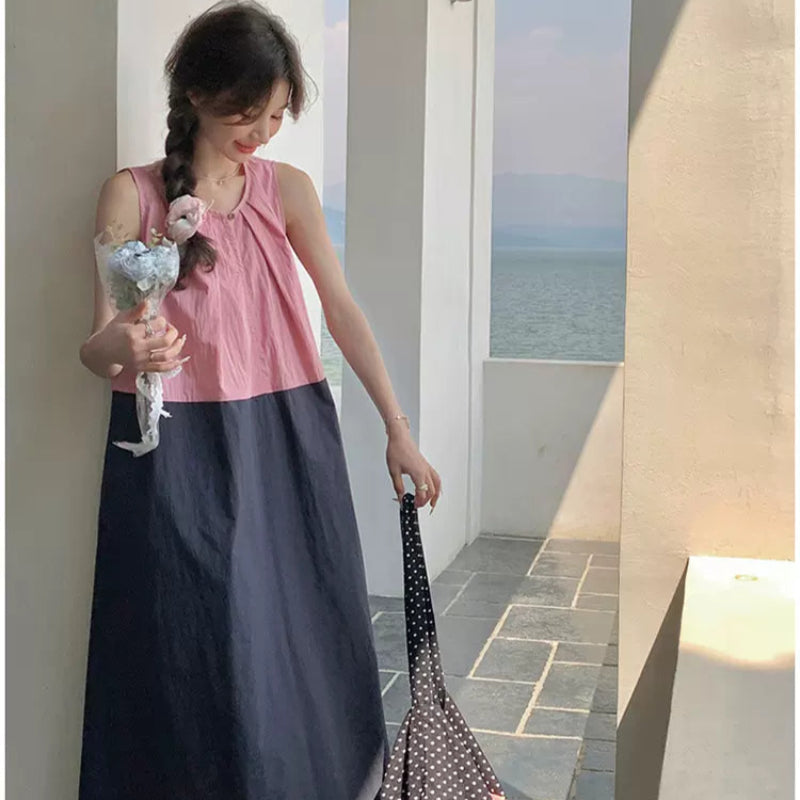 ブロッキングバイカラーワンピース