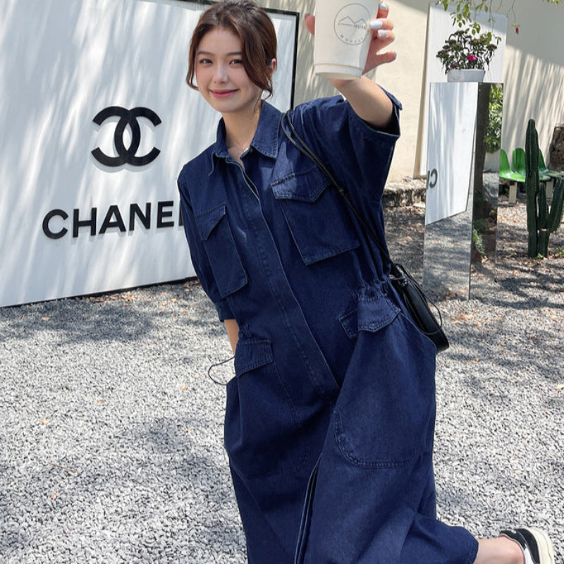 ワークデザインデニムワンピース