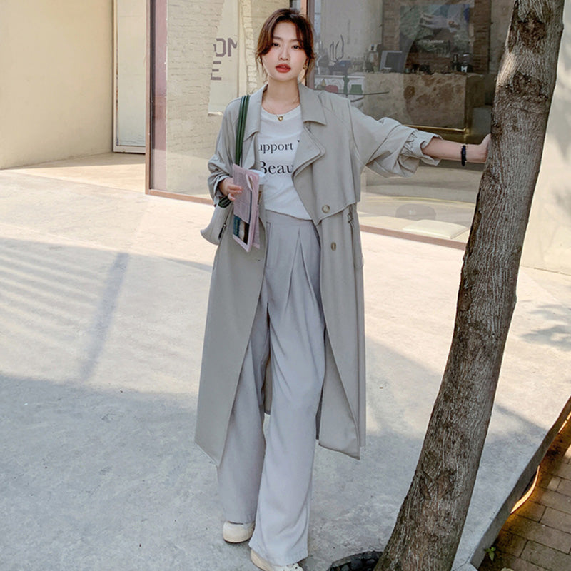 ヨーク付きミディアムレングストレンチコート