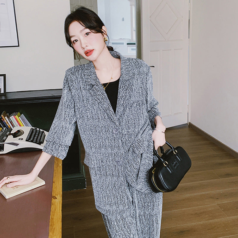 杢グレージャケットスーツセット