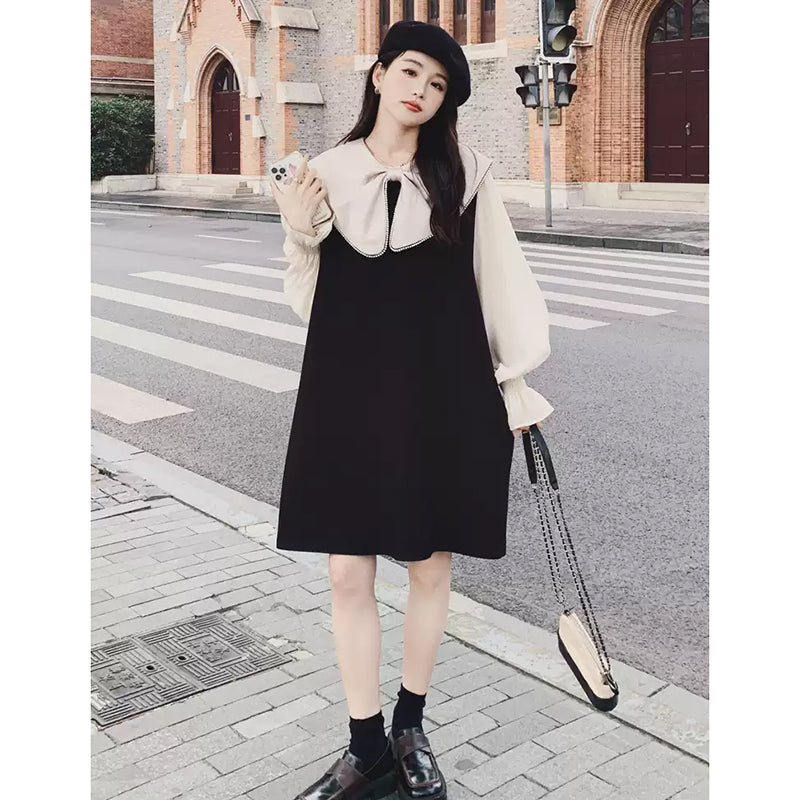 リボンディテールシアーパフスリーブワンピ