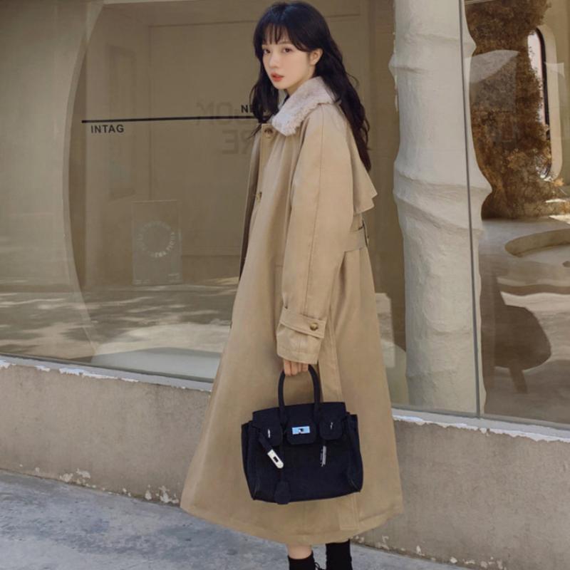 ファーカラーロングトレンチコート(3colors)