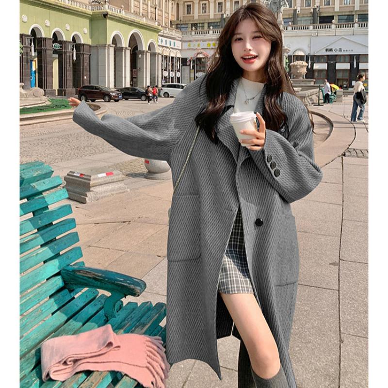 ラグランスリーブロング丈ウールコート