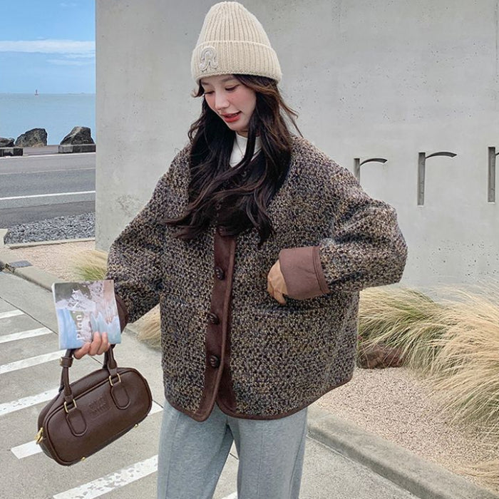 コーヒーブラウンツイードジャケット