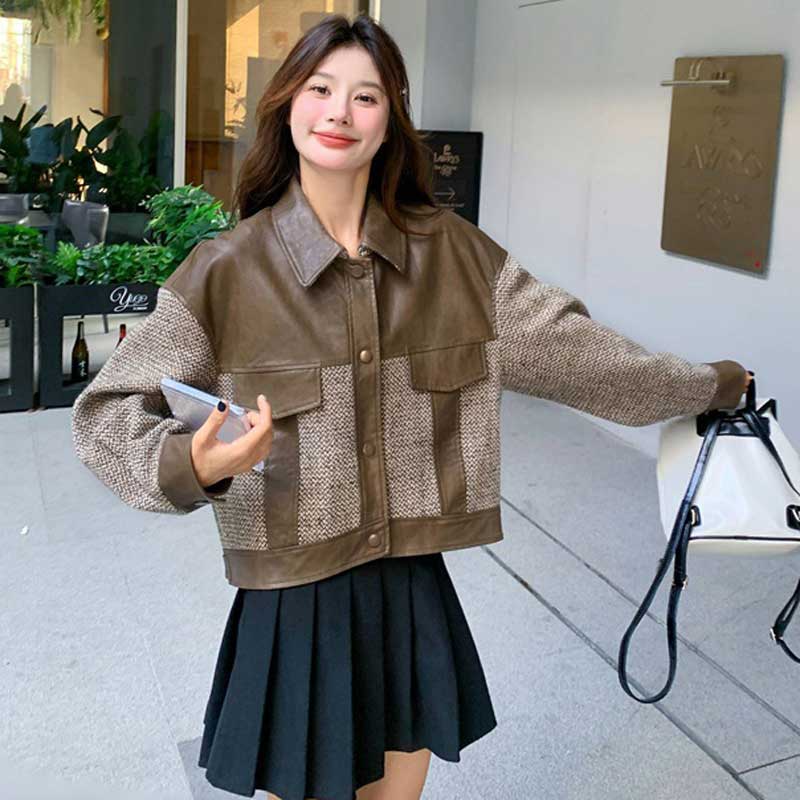 異素材コンビレザージャケット