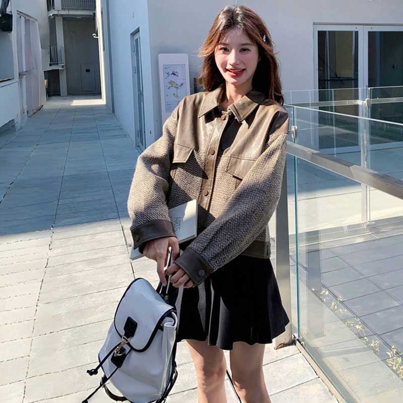 異素材コンビレザージャケット