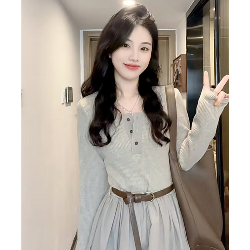 異素材MIXナチュラルワンピース