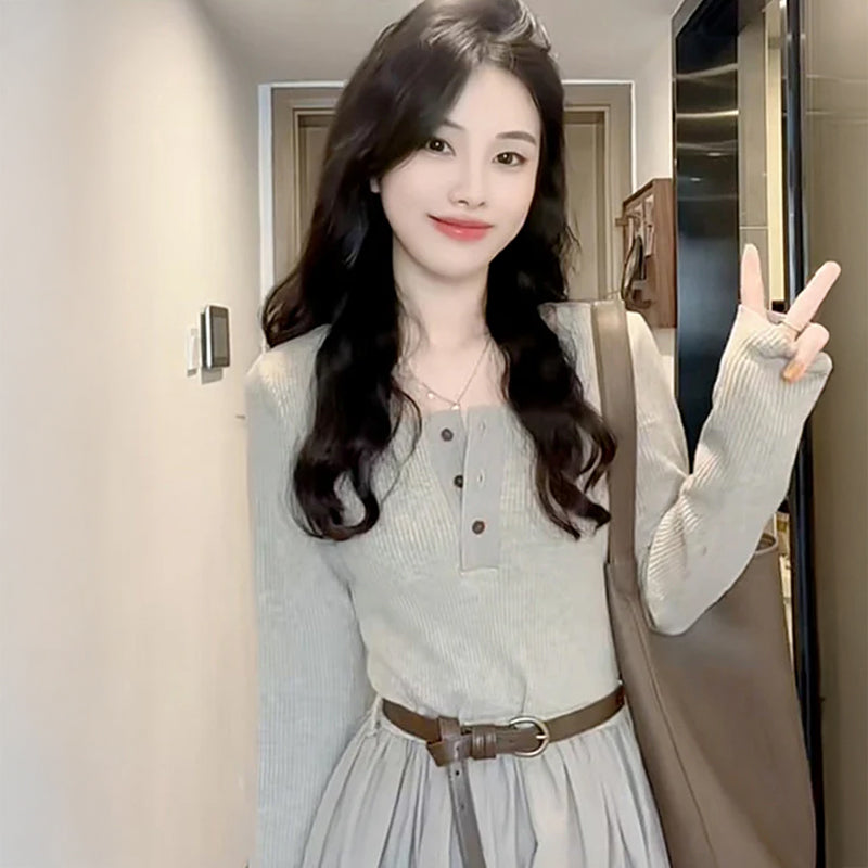 異素材MIXナチュラルワンピース