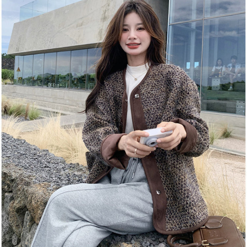 コーヒーブラウンツイードジャケット