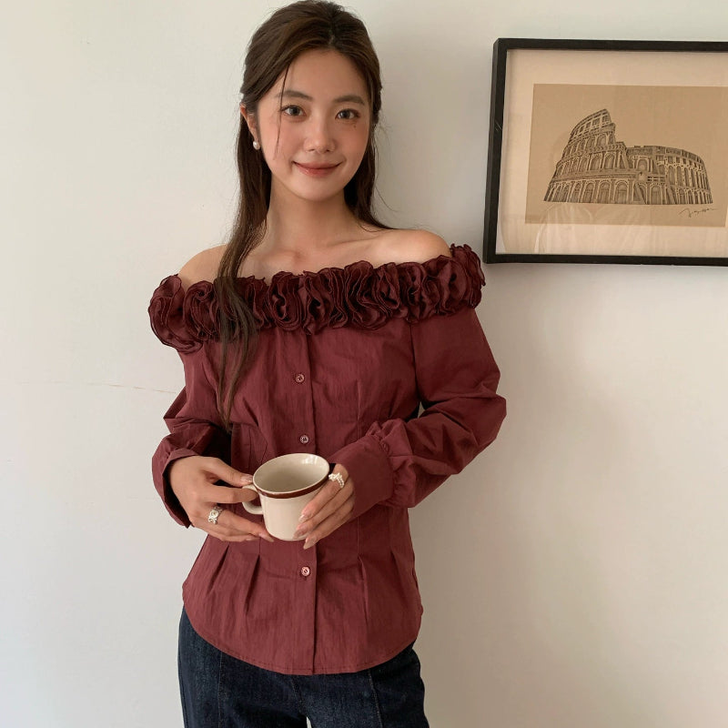 フリルオフショルダーブラウス(3colors)