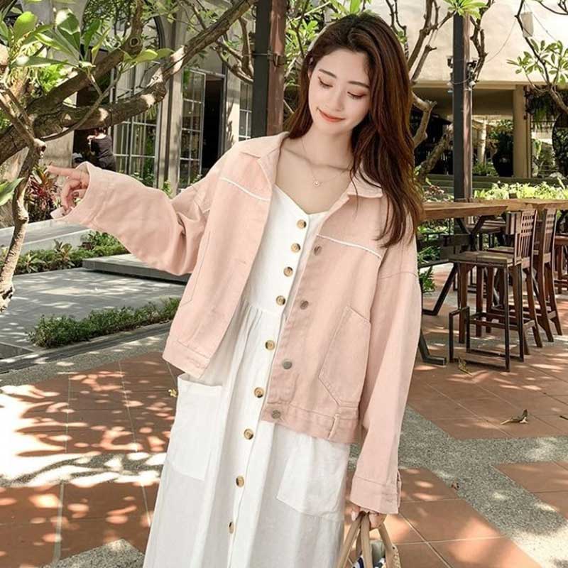 ペールピンクデニムジャケット