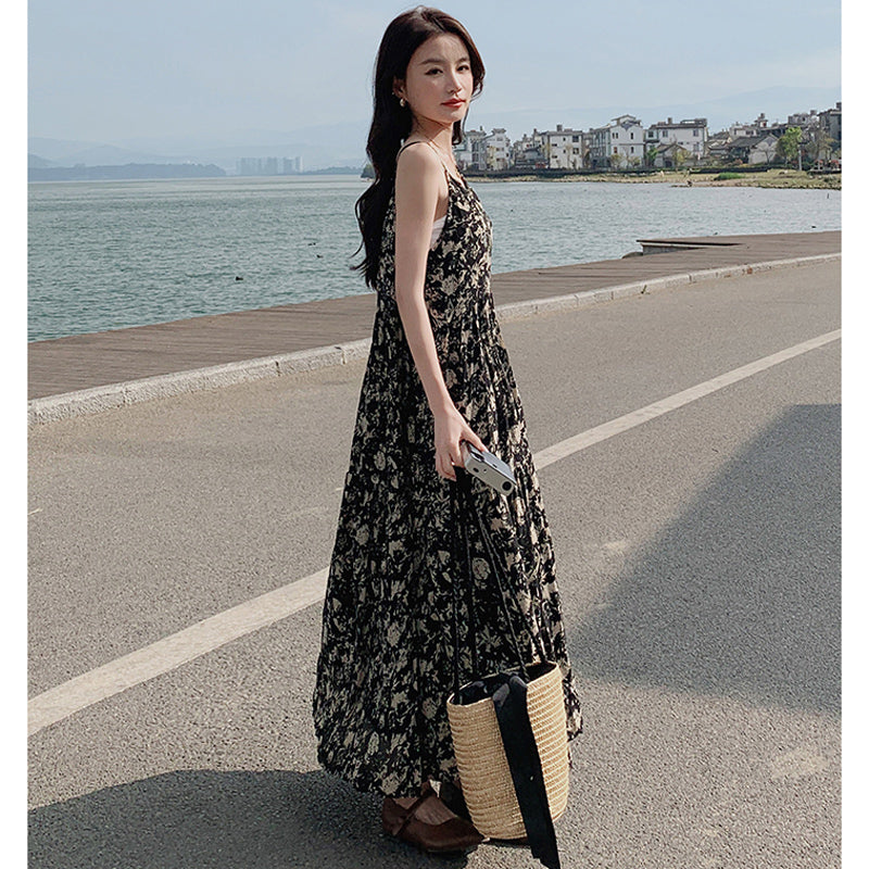 フラワーキャミソールワンピース(スクエアネックトップ付き)