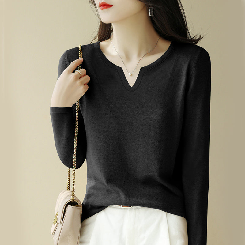 Vネック長袖トップス5colors