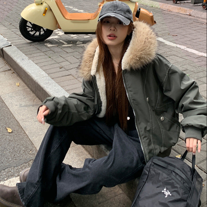 裏ボア付きフードファーブルゾン(2colors)