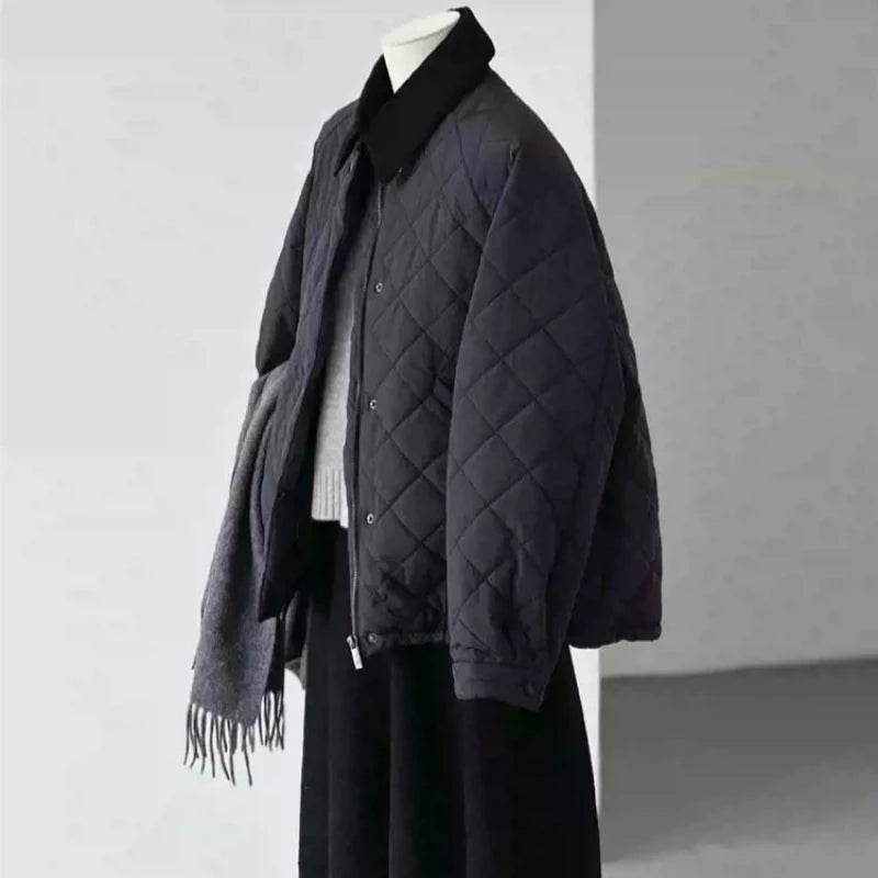 コーデュロイステンカラーキルティングジャケット