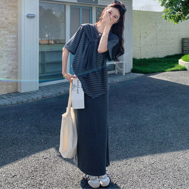 ショールデザイントップス×スカートセット
