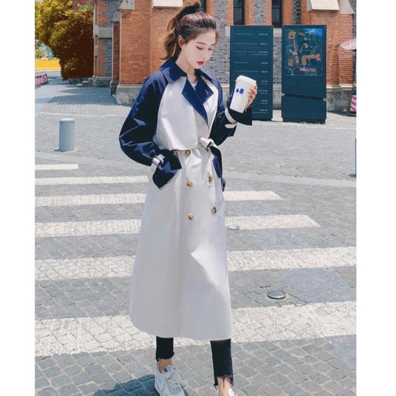 バイカラーミディアム丈トレンチコート