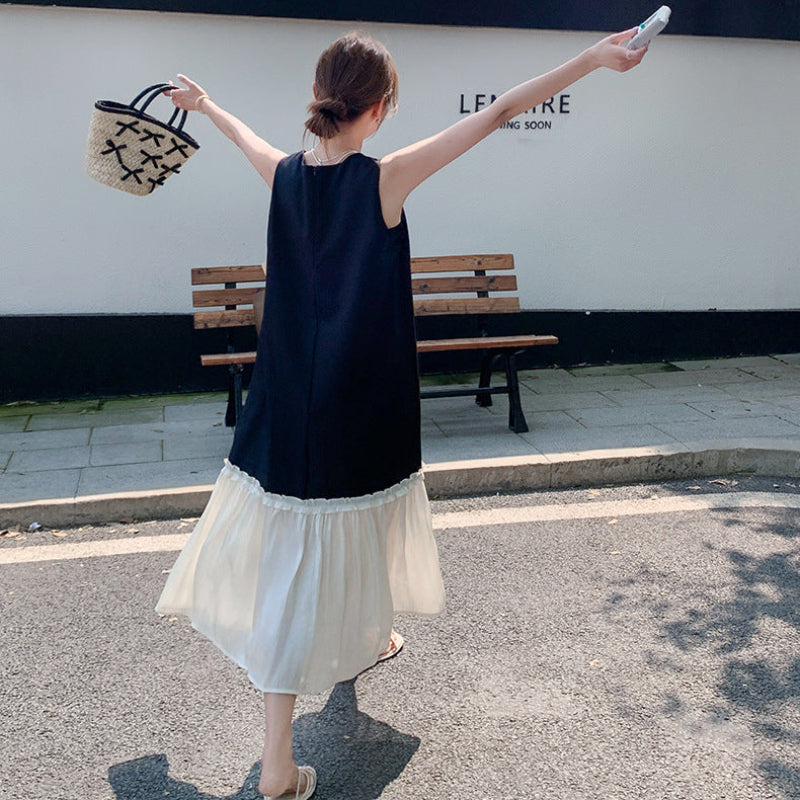 バイカラーノースリーブワンピース