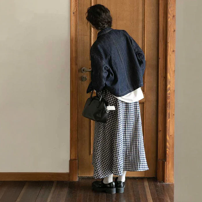 インディゴトラッドデニムジャケット