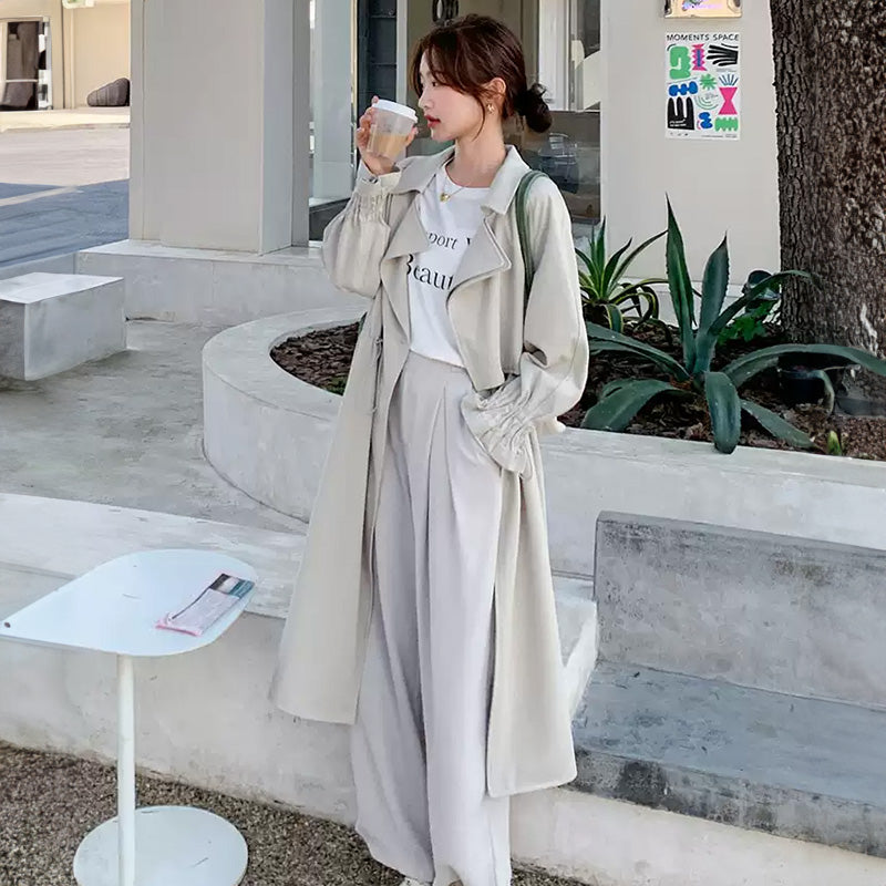 ヨーク付きミディアムレングストレンチコート