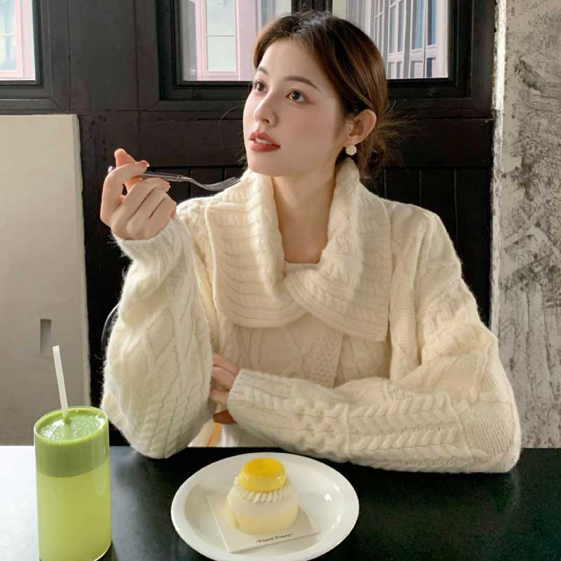 ビックカラーラップニット