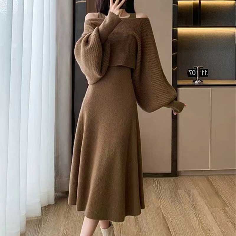 クロップドニット×ノースリーブワンピースSET(3colors)