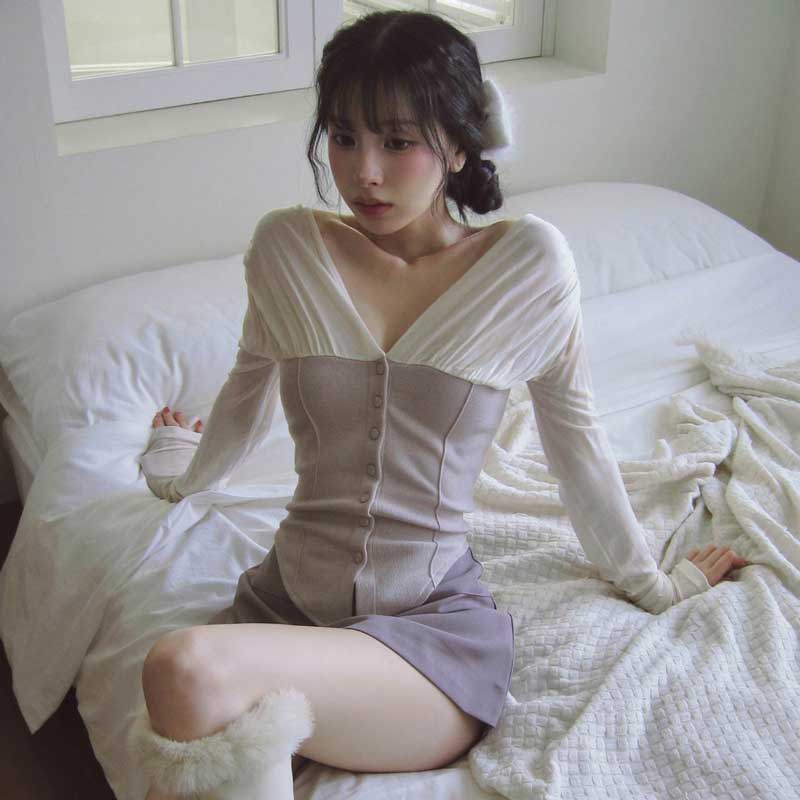 ドレープコルセットトップス(2colors)