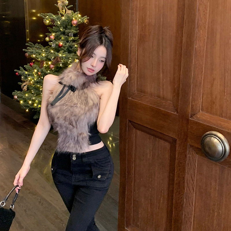 バックレスファーベスト