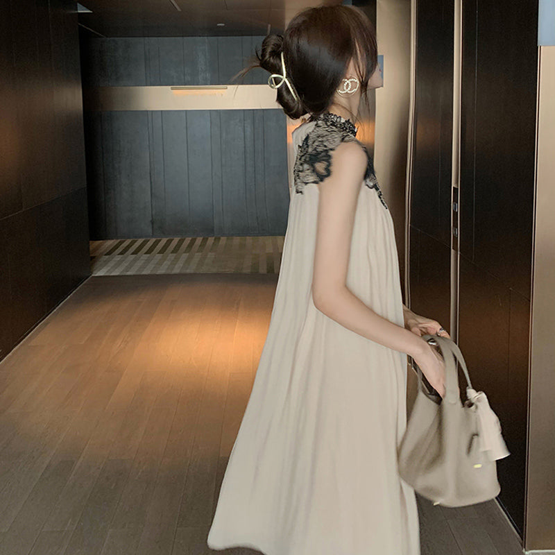 スリムドレープノースリーブワンピース