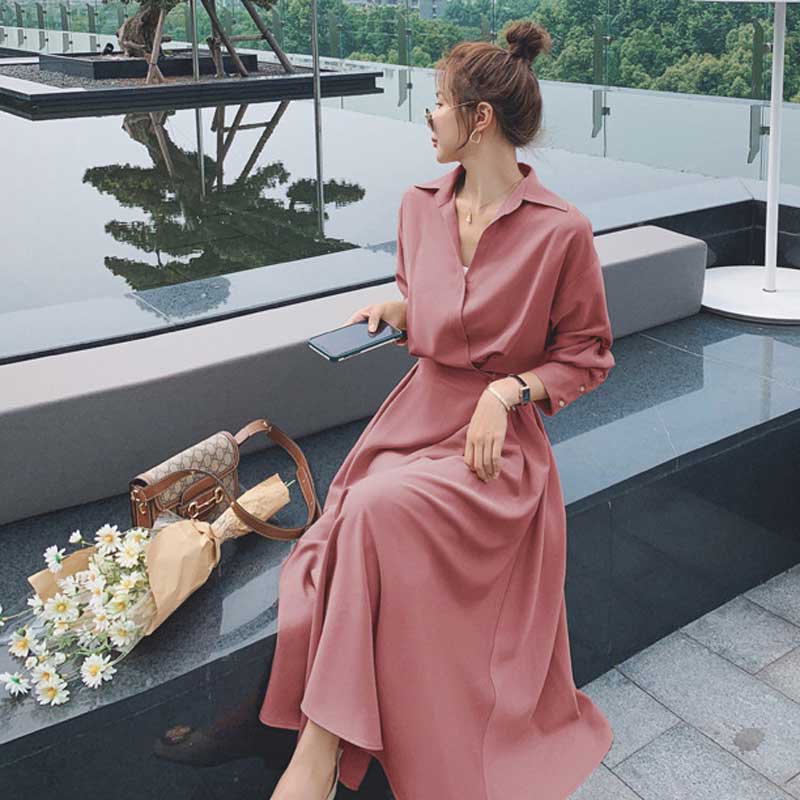 ウエストシェイプフレアワンピース(2colors)