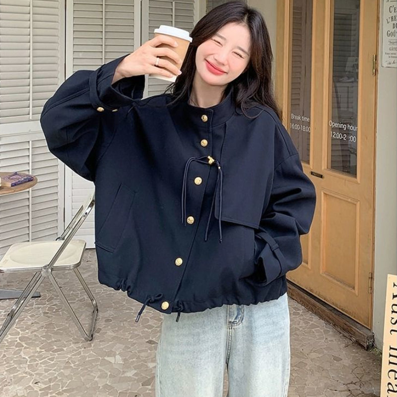 トレンチデザインネイビージャケット