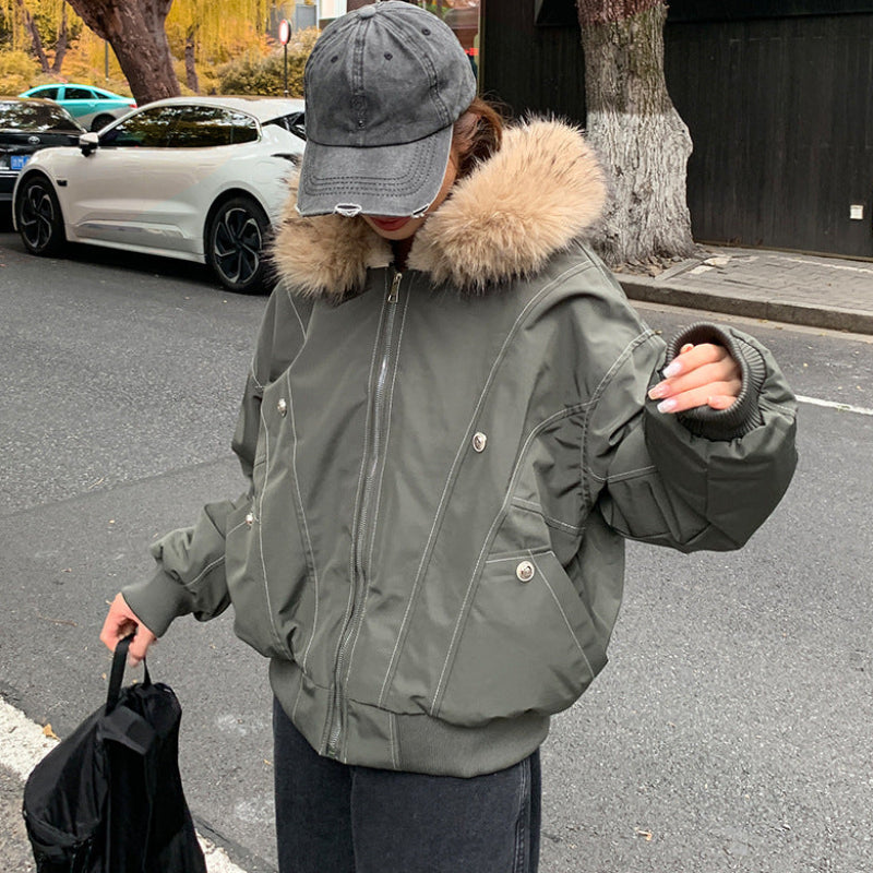 裏ボア付きフードファーブルゾン(2colors)