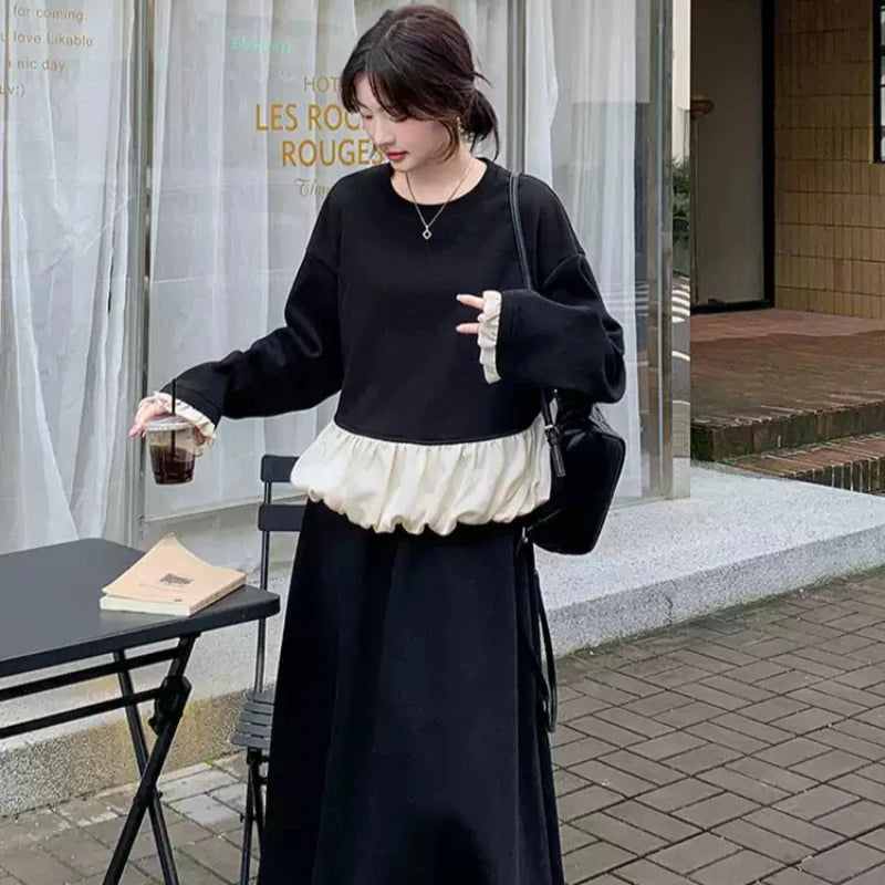 スウェットバルーントップス×スカートセット