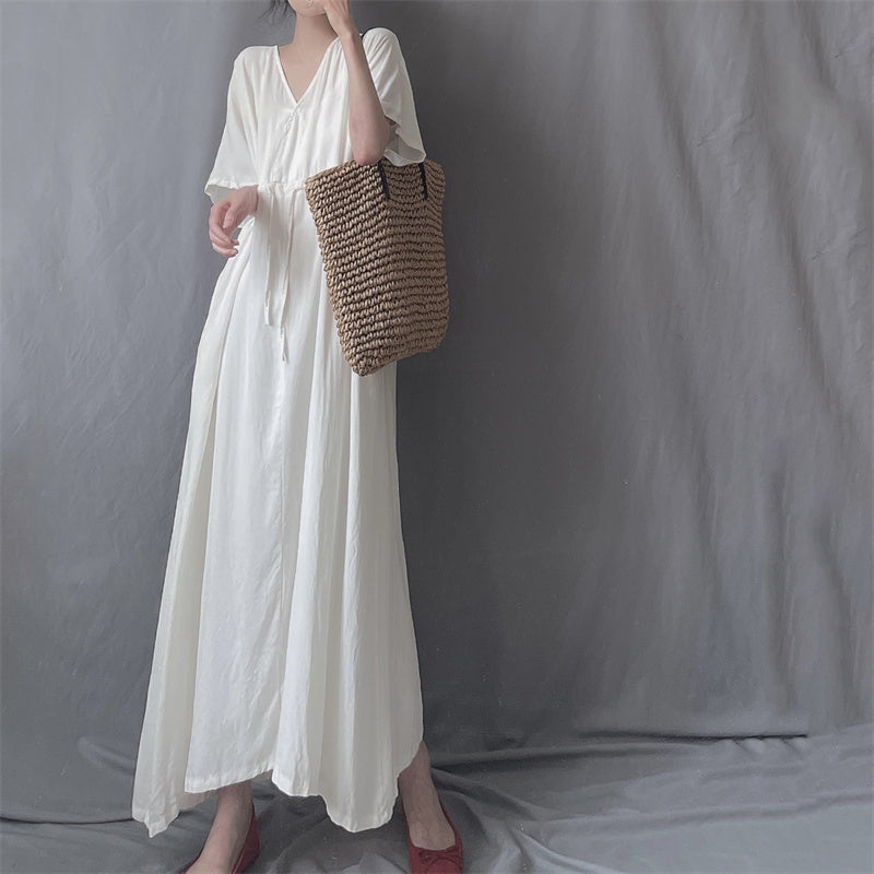 半袖ドローストリングワンピース(2colors)